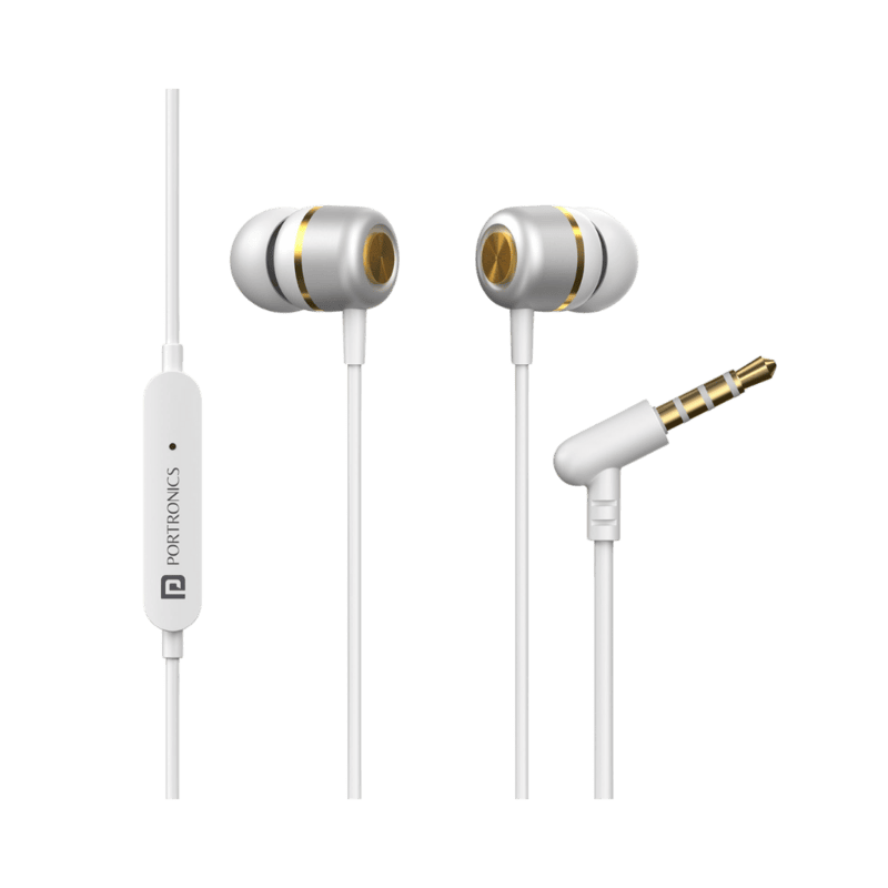 Portronics Coch 10 Wired  (White, In the Ear)