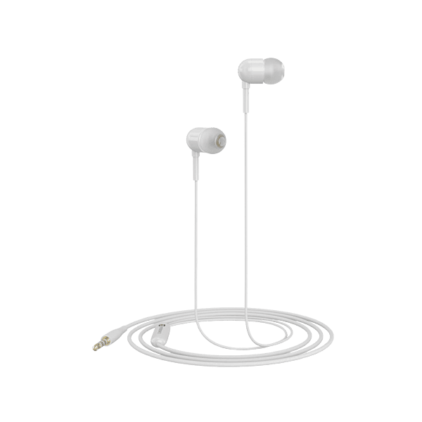 Portronics Conch 50 in-Ear Wired Earphone with Mic, 3.5mm Audio Jack(White)