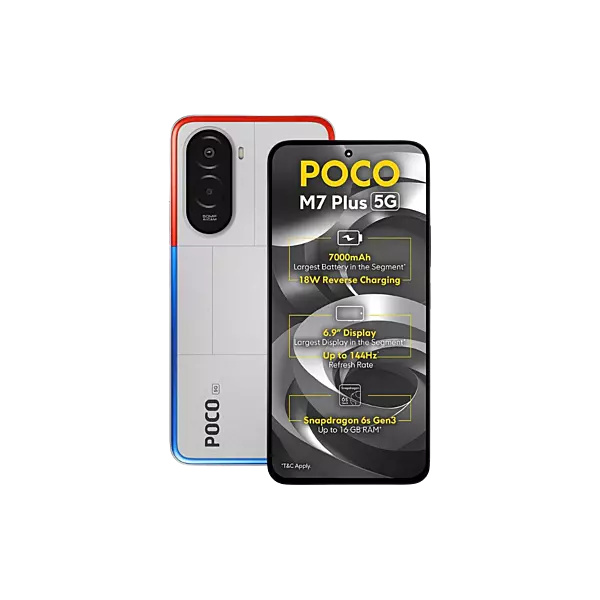 POCO M7 Plus 5G (Chrome Silver, 128 GB) (6 GB RAM)