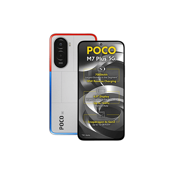 POCO M7 Plus 5G (Chrome Silver, 128 GB) (6 GB RAM)