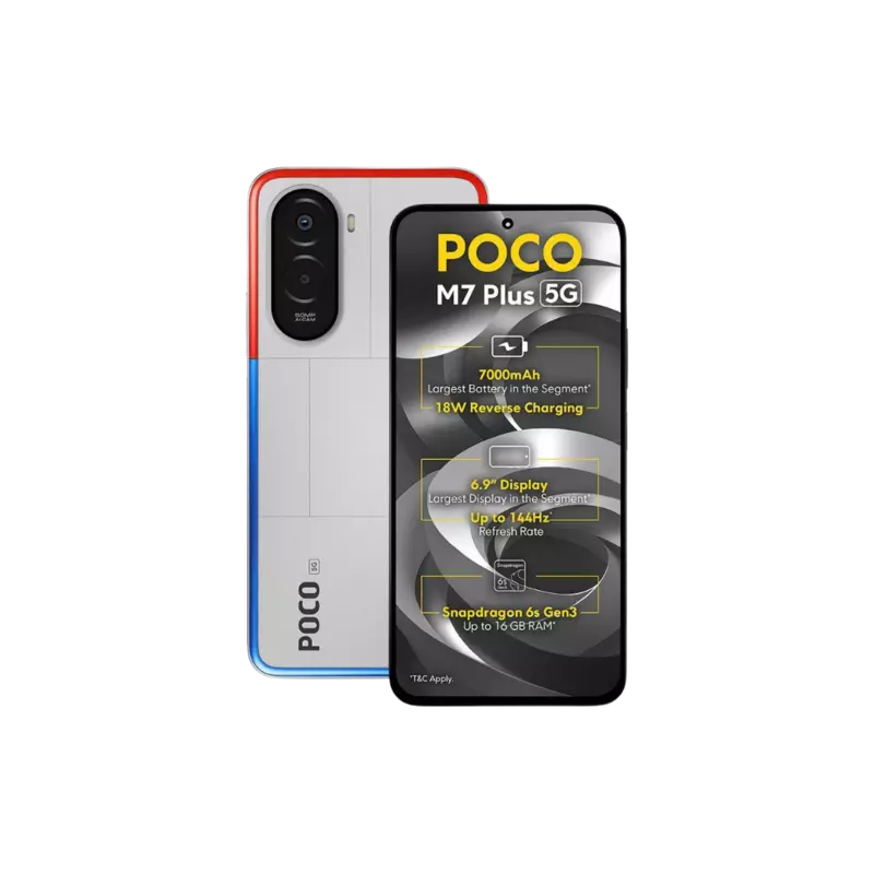 POCO M7 Plus 5G (Chrome Silver, 128 GB) (6 GB RAM)