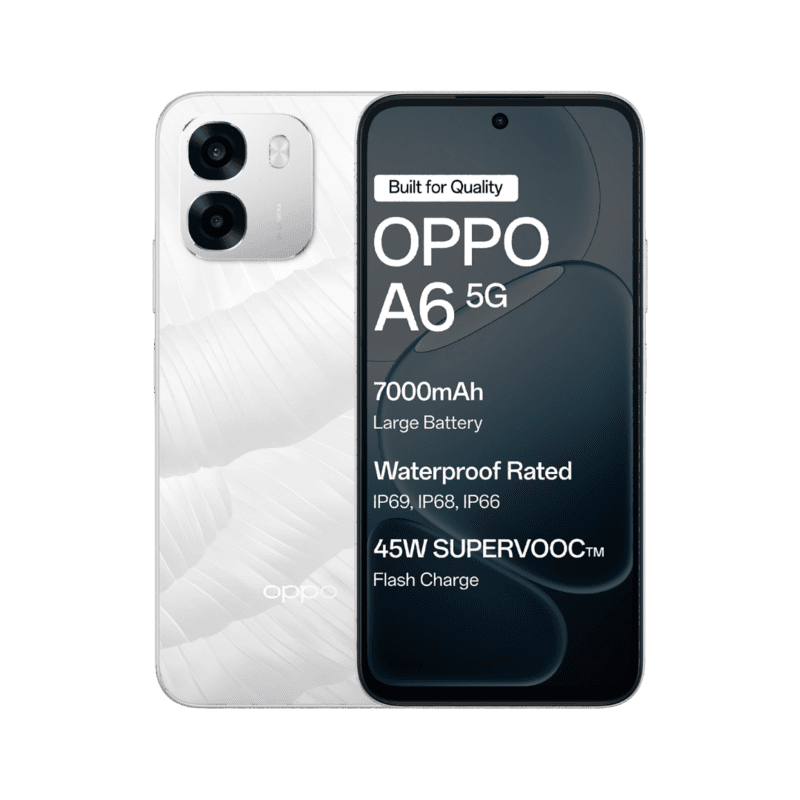 OPPO A6 5G (Ice White, 128 GB) (4 GB RAM)
