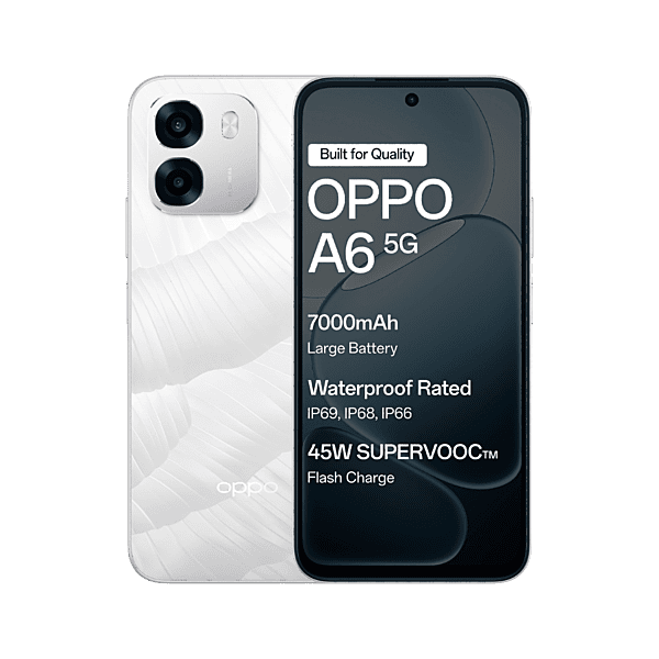Oppo A6 5G (Ice White, 6GB RAM,128GB Storage)