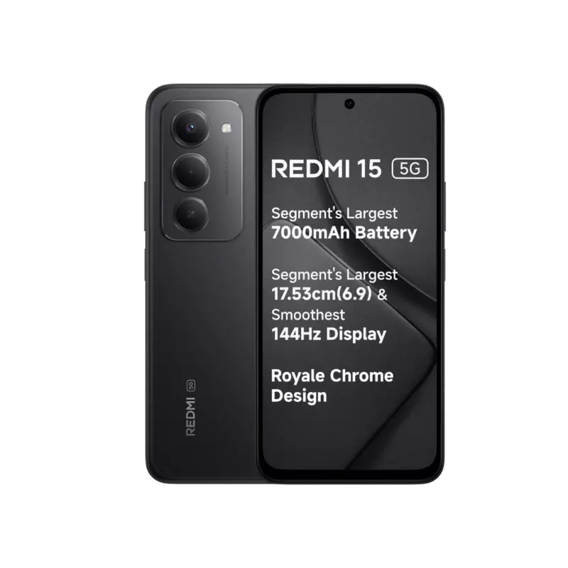 Redmi 15 5G 256 GB, 8 GB RAM, Midnight Black