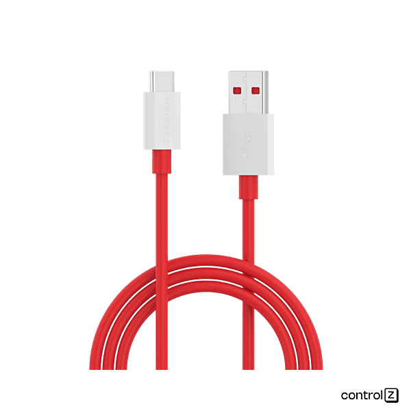 Portronics Konnect Dash Pro 80w Usb to Type C Charging Cable with 6amp Output, 480 Mbps Data Sync, 1m Length, Supports Fast (Red)