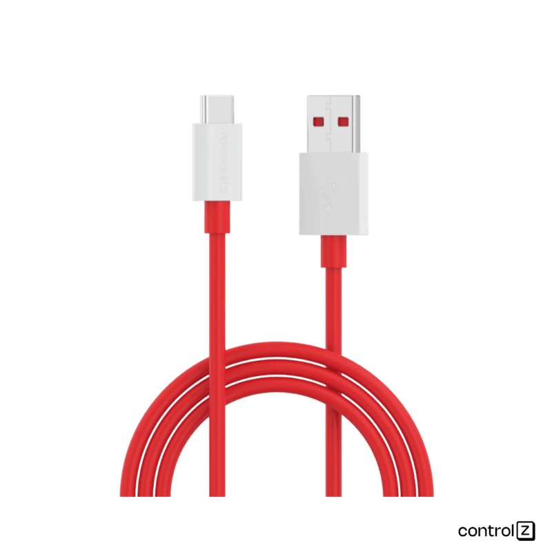 Portronics Konnect Dash Pro 80w Usb to Type C Charging Cable with 6amp Output, 480 Mbps Data Sync, 1m Length, Supports Fast (Red)