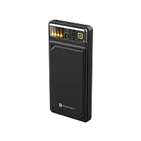 Portronics Luxcell C 10K mAh 22.5W Fast Charging Power Bank, Ultra Slim Power Bank with Mach USB-A Output, Type C PD Output, Type C Input, LED Indicator, Wake Up Button (Black)