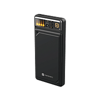 Portronics Luxcell C 10K mAh 22.5W Fast Charging Power Bank, Ultra Slim Power Bank with Mach USB-A Output, Type C PD Output, Type C Input, LED Indicator, Wake Up Button (Black)