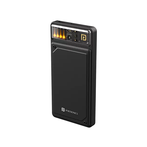 Portronics Luxcell C 10K mAh 22.5W Fast Charging Power Bank, Ultra Slim Power Bank with Mach USB-A Output, Type C PD Output, Type C Input, LED Indicator, Wake Up Button (Black)