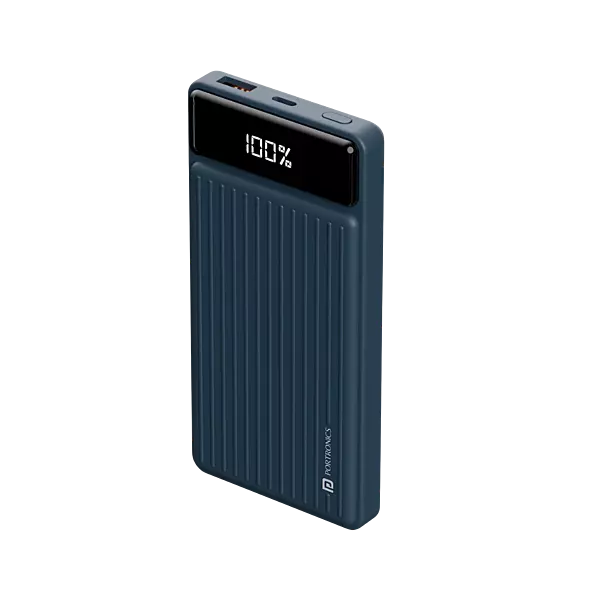Portronics Luxcell B 10K (Dark Blue)mAh 22.5W Fast Charging Power Bank, Ultra Slim Power Bank with Mach USB-A Output, Type C PD Output, Type C Input, Wake Up Button
