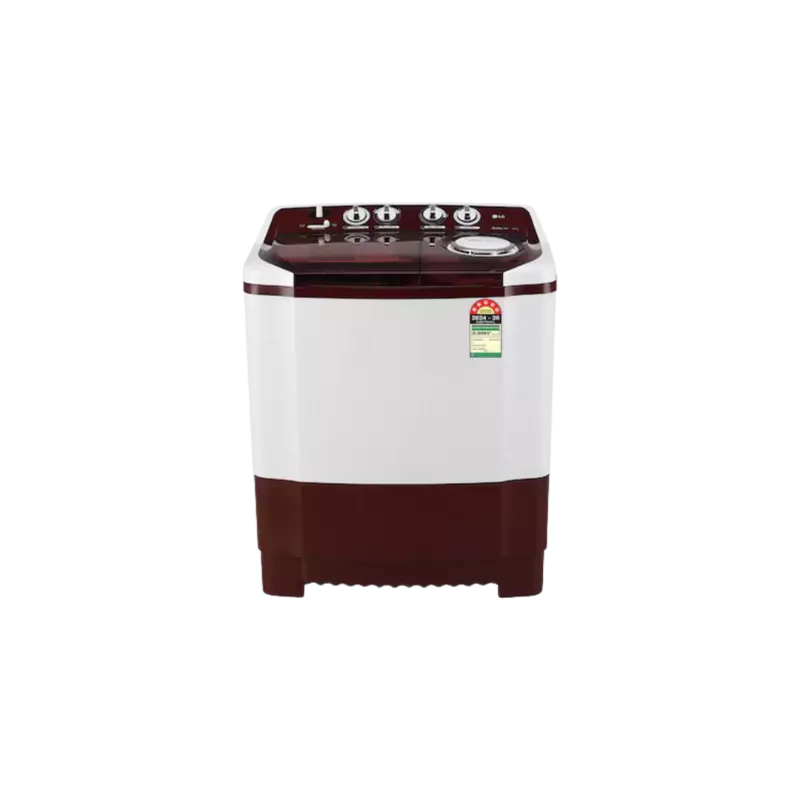 LG 8 Kg Semi Automatic Washing Machine with Roller Jet Pulsator, Wind Jet Dry, Burgundy, 5 Star