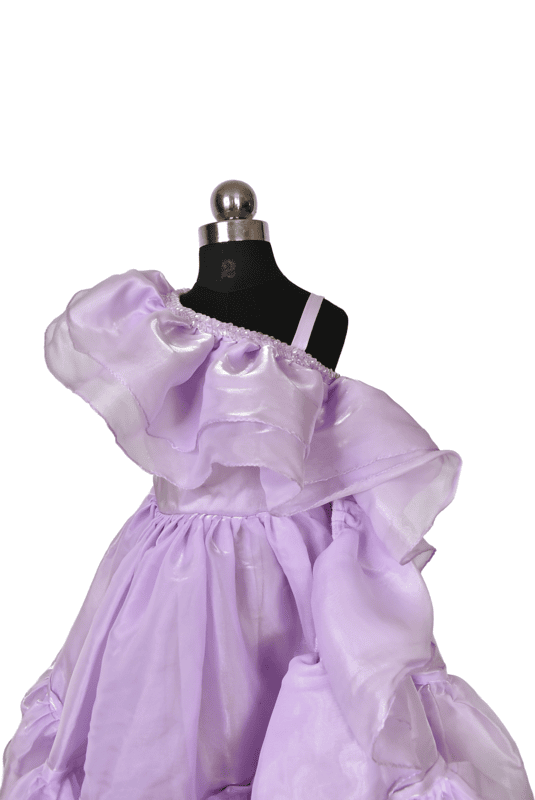 Lavender One Shoulder Organza Dress
