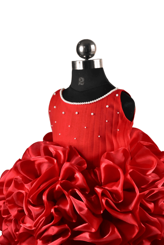 Ruby Red Ruffle Princess Gown