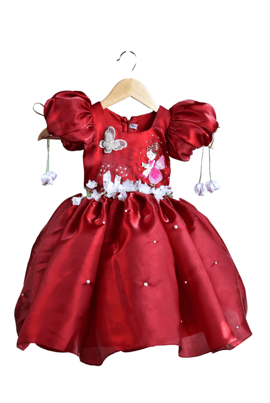 Crimson Red Enchanted Garden Dress