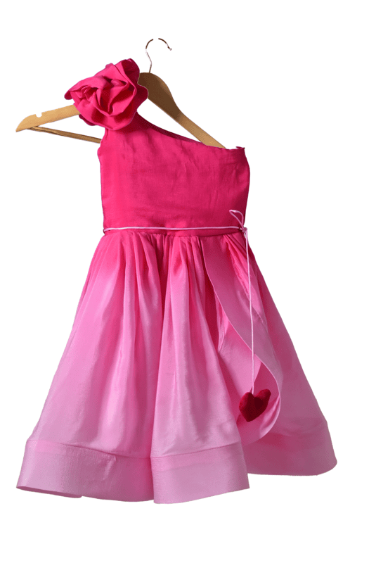 Fuchsia Moonlight One Shoulder Dress