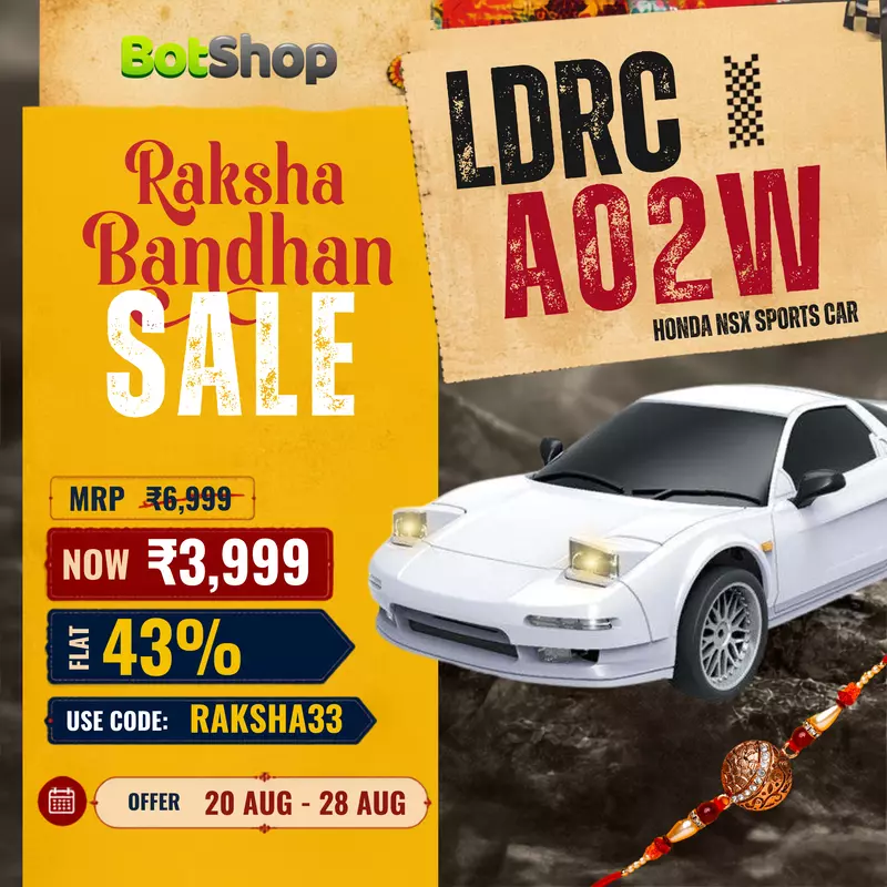LDRC Model A02W LRC-1/18 Scale RWD RC Drift Car (Honda NSX Style - White)