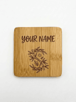 Bamboo Fridge Magnet, No 3, 6 x 6 cm