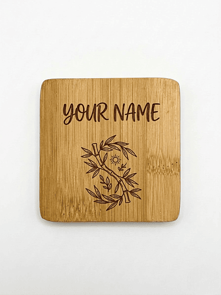 Bamboo Fridge Magnet, No 3, 6 x 6 cm