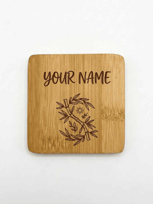 Bamboo Fridge Magnet, No 3, 6 x 6 cm