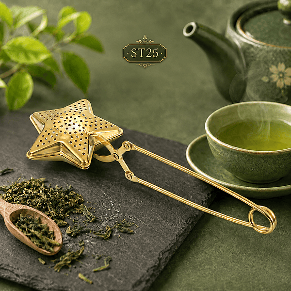 ST25 Star Shape Tea Infuser with Handle (Golden)