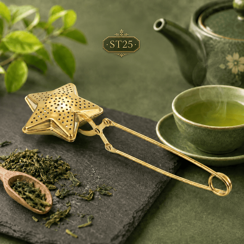 ST25 Star Shape Tea Infuser with Handle (Golden)