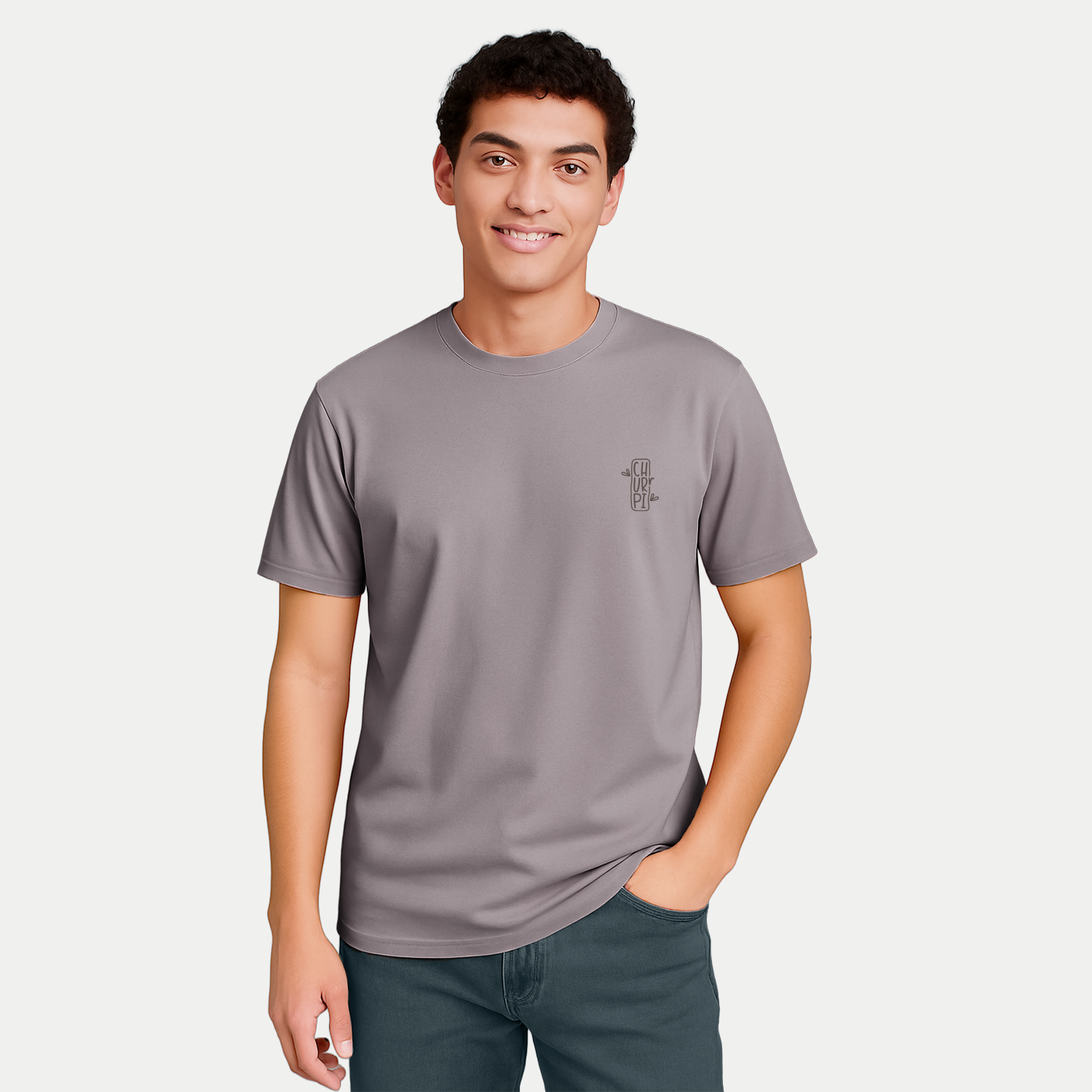 Churrpi Plain T-shirt For Men | Ash Grey