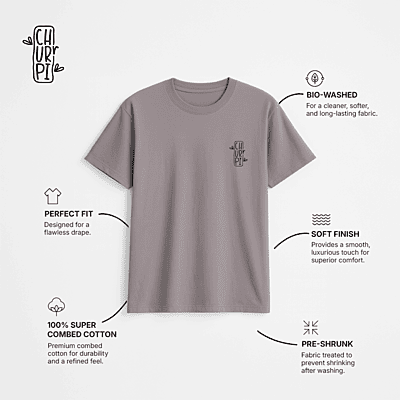 Churrpi Plain T-shirt For Women | Warm Grey