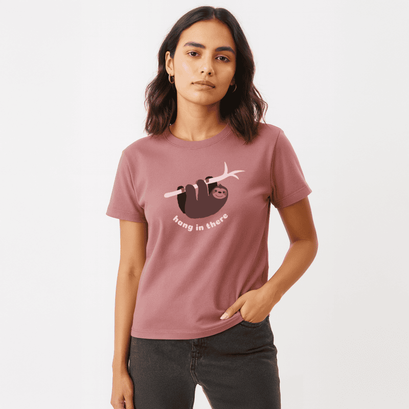 Hang In There Women Graphic T-Shirt | Dusty Rose