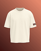 Unisex Off-White Beach Bear Graphic Printed Oversized Tee