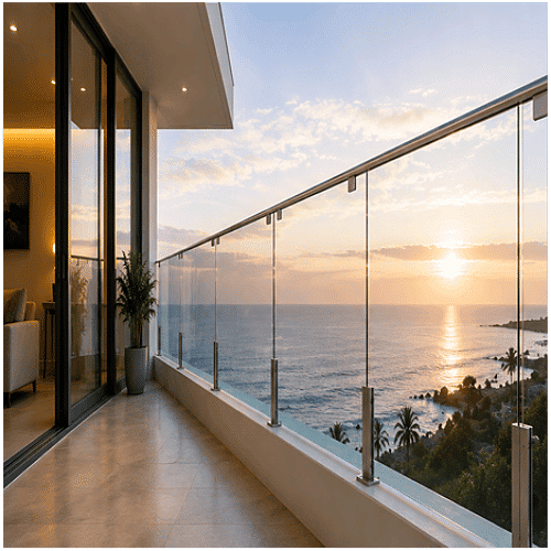 Semi-Frameless Glass Railing