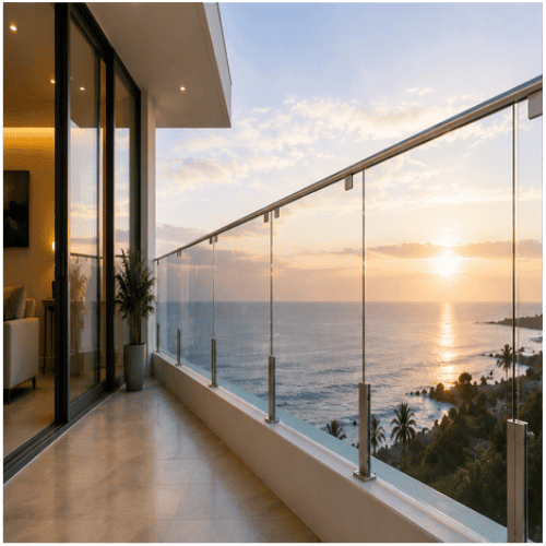 Semi-Frameless Glass Railing