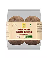 Multi Millet Mini Buns - 240 g (Pack of 6) | No Yeast | Gluten Free | Vegan