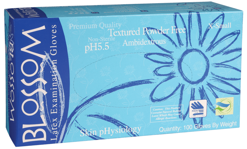 Blossom Latex Gloves Powder-Free pH 5.5 (100 Pcs) | Medical Examination Gloves | Medium