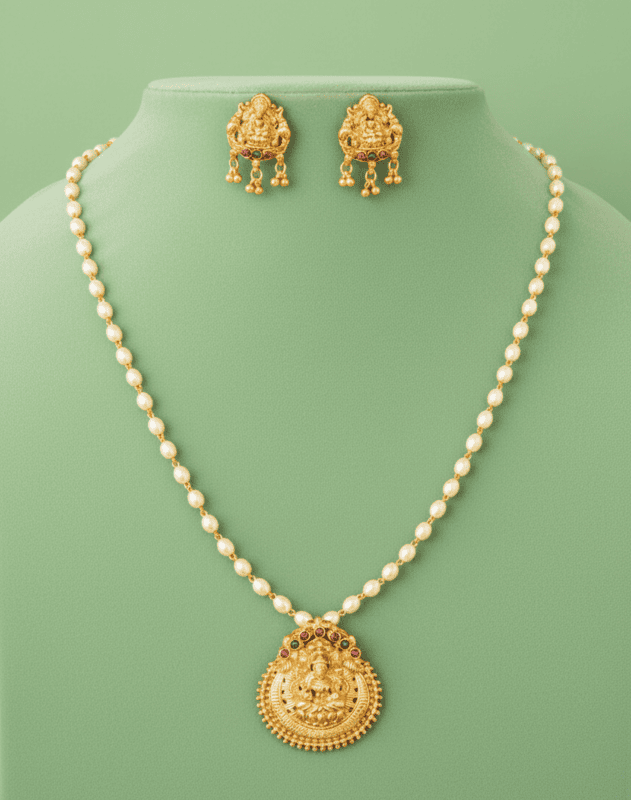 Lakshmi temple pendant jewellery set