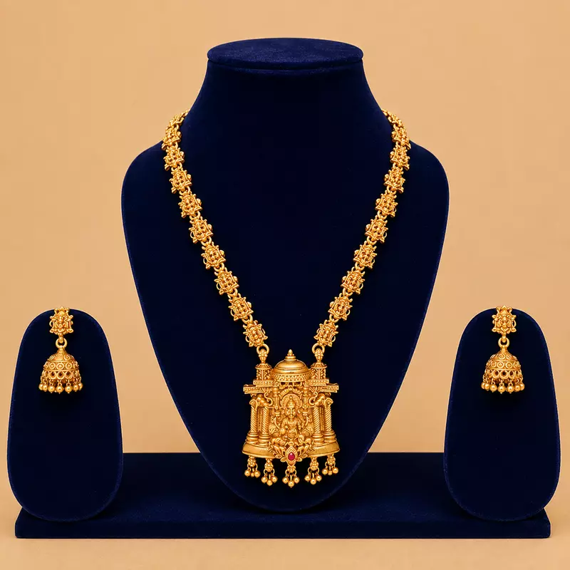 371-Haram Necklace with Jhumka Earrings