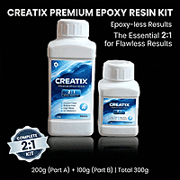 Creatix 2:1 Epoxy Resin | Crystal Clear Art Resin & Hardener | Bubble Free | Gloss Finish