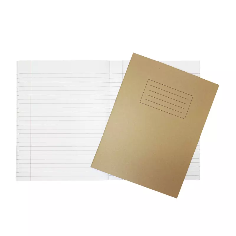 Janrax 9x7"" Buff 80 Page Feint Ruled with Margin Exercise Book WF Paper with 225gsm Manilla Cover