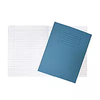 Janrax 9x7"" Light Blue 80 Page Feint Ruled with Margin Exercise Book WF Paper with 225gsm Manilla Cover