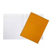 Janrax 9x7"" Orange 80 Page Feint Ruled with Margin Exercise Book WF Paper with 225gsm Manilla Cover