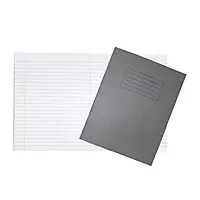 Janrax 9x7"" Grey 80 Page Feint Ruled with Margin Exercise Book WF Paper with 225gsm Manilla Cover