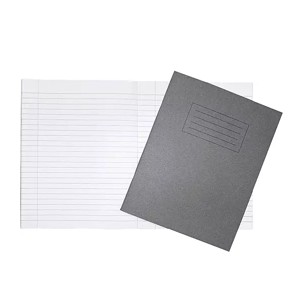 Janrax 9x7"" Grey 80 Page Feint Ruled with Margin Exercise Book WF Paper with 225gsm Manilla Cover