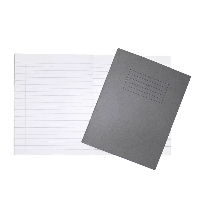 Janrax 9x7"" Grey 80 Page Feint Ruled with Margin Exercise Book WF Paper with 225gsm Manilla Cover