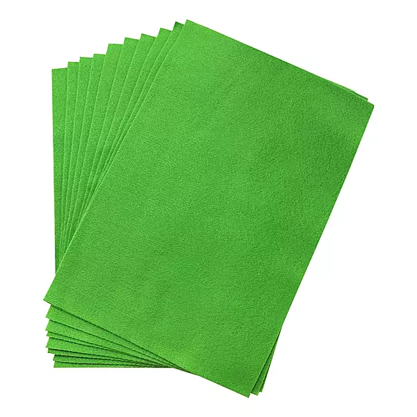 Pack of 10 A4 Light Green Coloured Felt 180gsm Sheets
