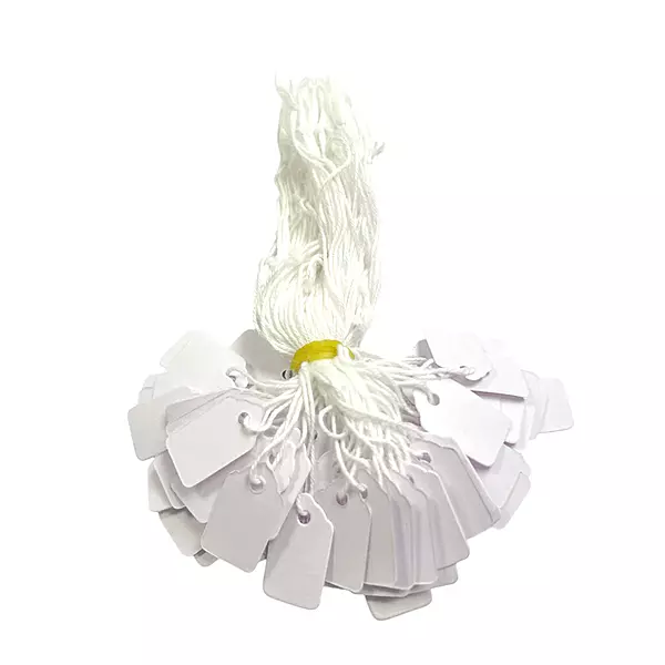 Pack of 200 Small White Strung Tags 13 x 20mm