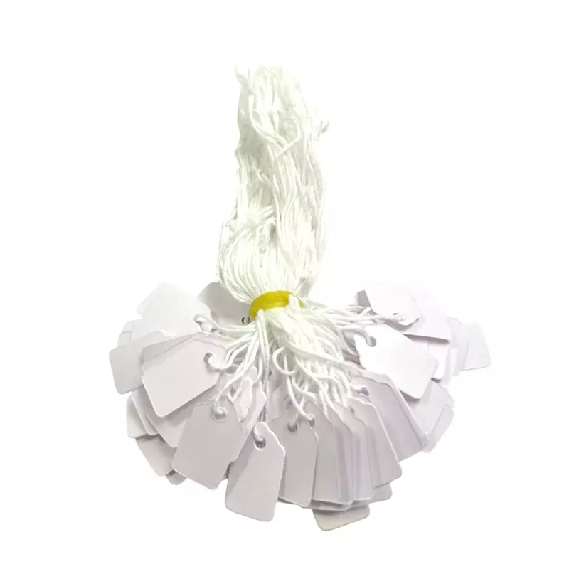 Pack of 200 Small White Strung Tags 13 x 20mm
