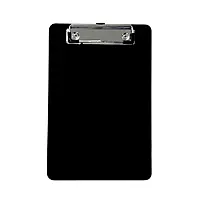 A5 Black Solid Plastic Clipboard - with Ruled Side