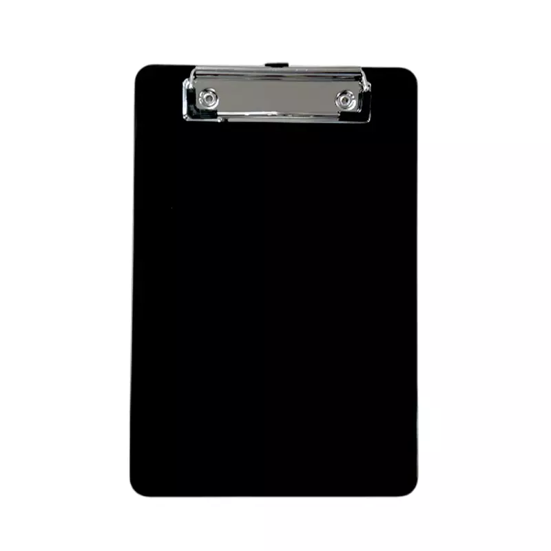 A5 Black Solid Plastic Clipboard - with Ruled Side