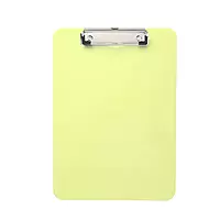 A4 Pastel Yellow Plastic Clipboard with Metal Clip and Round Corner