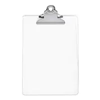 Clear A5 Clipboard with Butterfly Clip with Ruled Side