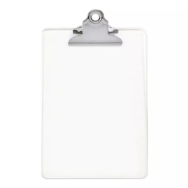 Clear A5 Clipboard with Butterfly Clip with Ruled Side